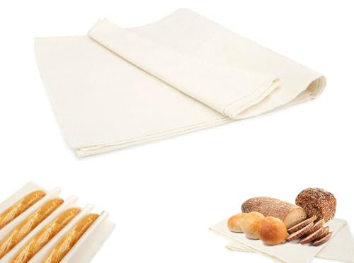 Roucerlin 150 x 58 cm Brottuch für hausgemachtes Brot, Bäcker-Couche zum Aufsteigen von Teig, dickes Backtuch für Sauerteig, Baguettes, Brot, wiederverwendbares Geschirrbrottuch (große Größe)