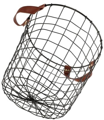 ifundom Panier Fil Métallique Pour Chauffage Organisateur De Rangement Rond Avec Poignée Bac à Pour Maison Et Extérieur
