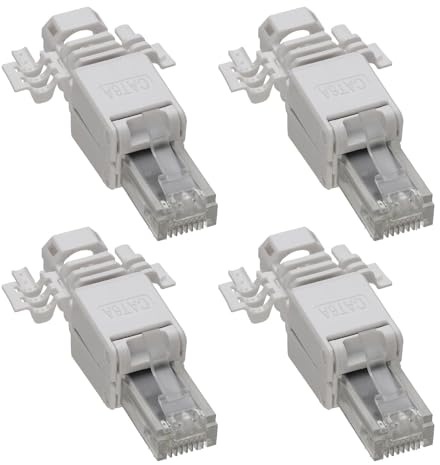 kenable IDC Punch Down to RJ45 Plug for Cat6A Solid Ethernet Cable Connector [4 Pack]