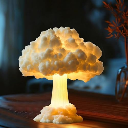 AoLa 3D Pilzwolke Nachtlicht Nuclear Blast Pilze Dekoration Tischlampe Atombombe Blast Explosion Nachttischlampe Mushroomlampe Kreative Handgemachte Harz Dimmbar Kinderzimmer Tischleuchte
