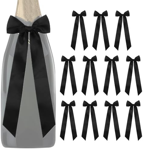 DAWCBVJQ Ribbon Bows for Candles, Satin Wine Glasses Candle Holder Bow | Pre-Tied Bowknot Adhesive Party Supplies for Dinner Present Wrapping Date Night Birthday