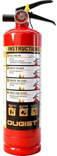 Ougist ABC Fire Extinguisher for Home, 2.5lb Small Fire Extinguisher for Kitchen & Garage, Vehicle Fire Extinguisher for Truck, Car and Boat, Professional Safety Grade, Red
