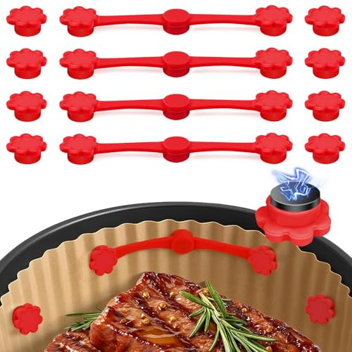 HA BIN Calamite in Silicone per Friggitrice ad Aria – Magneti Resistenti al Calore per Fissare Carta da Forno, Accessori Sicuri e Riutilizzabili per Air Fryer