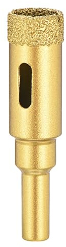 PATIKIL 5/8/16mm Diamond Hole Saw, Diamond Hole Cutters for Hand Drills for Glass, Full Porcelain Tile, Glazed Porcelain Tile, Marble, Ceramic - 1PC (Gold)