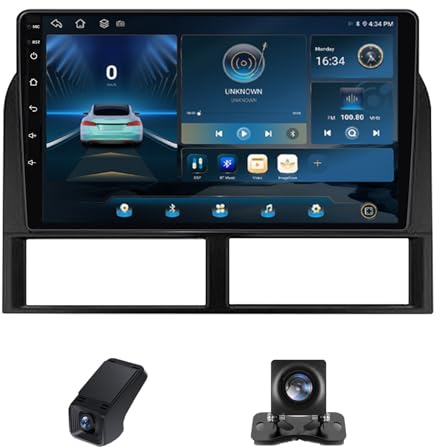 9 Pulgadas Android 14 Radio Coche 2 DIN Pantalla Táctil Radio para Jeep Grand Cherokee II WJ 1998-2004 con Android Auto/Carplay Navegación GPS WiFi Bluetooth Radio FM+Mandos Volante(X1)