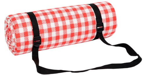 GALPADA Tapis de Pique-niques Épais 6 Mm à Carreaux Rouge et Blanc, Coussin D'extérieur Imperméable 150 X 200 Cm, Protection Anti-humidité pour Plage, Camping et Jardin, Couverture