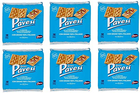 6x Gran Pavesi non salati Crackers ungesalzen 560g kekse gebäck