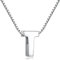 Buchstaben Kette - Buchstabenkette Kette mit Buchstabenanhänger Silber Halskette Kettenanhänger Initialen Silberkette Damen 925 (Kette mit buchstabe T)