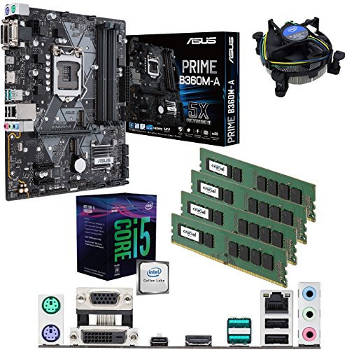 Components4All Intel Coffee Lake Core i5 8400 2.8GHz (4.0GHz Turbo) CPU, ASUS Prime B360M-A Motherboard & 16GB 2400MHz Crucial DDR4 RAM Pre-Built Bundle