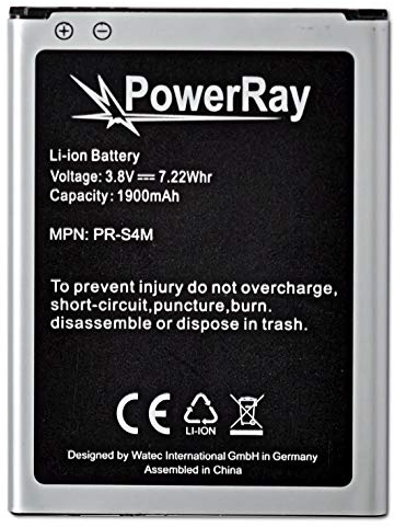 Powerray Handy Akku Batterie PR-S4M - 1500 mAh kompatibel mit Samsung Galaxy S4 Mini