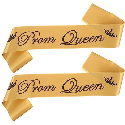 2stücke Elegante Schärpen Für Abschlussball Goldene Schultergurte Für Prom King Und Queen Stilvolle Partyaccessoires Für Halloween Und Graduierungen