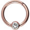 PIERCINGLINE Chirurgenstahl Clicker Ring Kugel + KRISTALL Piercing Septum Ohr Tragus Helix Roségoldfarben 3 x 1,2 x 10 mm