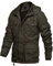 EKLENTSON Herren Winter Übergangsjacke Warm Herrenjacke Sportliche Jacke Winddicht mit Kapuze Armeegrün, XL