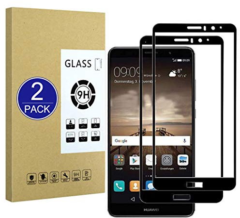 X-Dision Película Cobertura Completa Compatible con Huawei Mate 9[Negro],[Pantalla Completa Pegada][Anti-Huella Dactilar] Protección Cristal HD Premium, Compatible con Huawei Mate 9