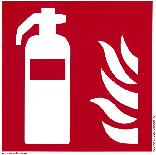 Feuerlöscher Schild 20x20cm PVC nachleuchtend selbstklebend ASR ISO 7010