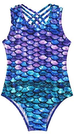 inhzoy Fille Enfant Justaucorps de Danse Classique Ballet Gymnastique Combinaison de Bain à Bretelles Croisée à L'arrière Vêtements de Danse Performance Bodysuit 4-16 Ans Multicolore B 15-16 Ans