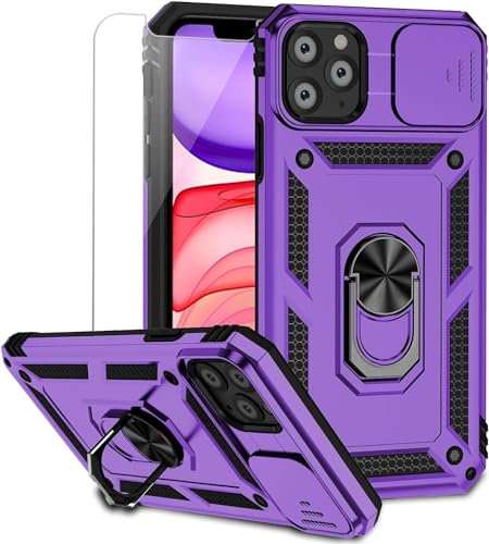 Phone Case for iphone 11 Pro and Screen Protector (Purple)