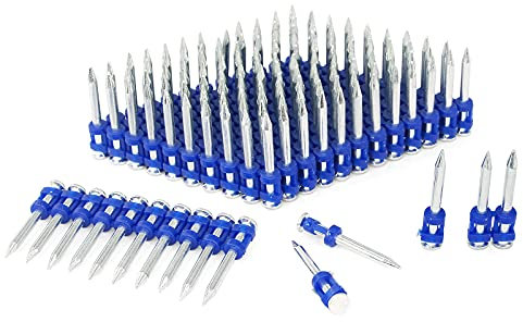 KIMSING MTSD-32 calibro 12 1 1/4 di pollice X .109 pollici gambo liscio in plastica legato al cemento e acciaio meccanico zincato per chiodatrice a gas 1000 pz/scatola (1 scatola)