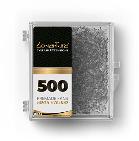 QBS D CURL Premium Volume 8D-14D Wimpernverlängerungs-Fächer, 500 vorgefächerte Wimpern pro Box, Mega-Volumen-Wimpern