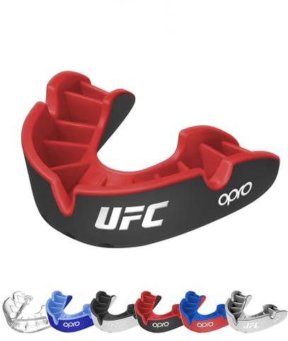 OPRO Protège-dents Niveau Argent – Ajustement Essentiel – Boxe, MMA, Rugby, Hockey – Adultes et Enfants – Facile à Mouler Soi-Même – Garantie Dentaire Incluse