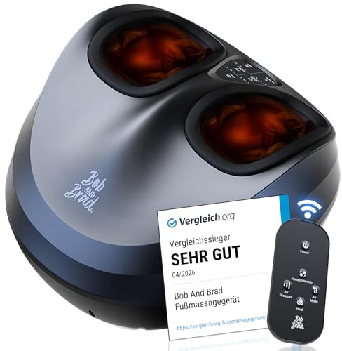 Bob and Brad Massaggiatore Piedi, Massaggiatore Piedi Elettrico con Calore, Rolling e Compressione d'Aria, Massaggiatore Plantare Shiatsu per Fascite Plantare, Muscoli Stanchi, Regali per Uomini Donne