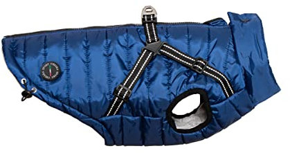 CHIARA Nick Winterjacke mit Geschirr CHJ-2331DB-3 XL-CHIARA-Hundemantel, Geschirr, Winter (Größe: 3 XL, Material: Polyester, wasserabweisend, Winddicht, individuell veränderbar), Dunkelblau