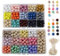 I LOVE MOM Holzperlen zum Auffädeln 600 Stück Runde Holzperlen Bunt, Perlmutt und Mattholzkugeln 10 mm, Holzkugeln mit Loch Holzperlen Kinder für DIY Schmuckherstellung Armbänder Halsketten