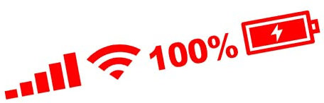 Auto-Windschutzscheiben-Aufkleber, lustige Auto-Aufkleber und Aufkleber, Signal-WLAN, Power-Handy-Logo, Auto-Fenster-Aufkleber für Männer und Frauen, personalisierte Auto-Aufkleber, rot, M