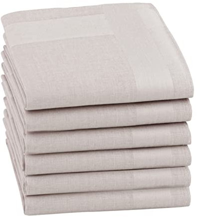 HOULIFE Herren Taschentücher - Stofftaschentücher Damen, Einfarbige Taschentücher Stoff aus Reiner 60S Baumwolle für Alltagsgebrauch Hochzeit, 40x40cm/16x16’’ (khaki, 6 Stücke)