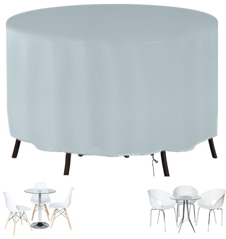 CJFBDY Rund Gartenmöbel Abdeckung 90x90cm Draussen Terrassenmöbelbezüge Wasserdicht, Winddicht, UV-beständig 420D Oxford Gewebe Schutzhülle, Rund Abdeckhaube für Gartentisch