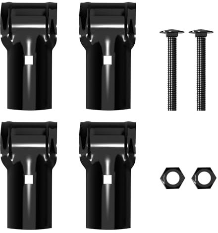 VIVIDA 1-3/8 End Rail Clamps, Black Chain Link Fence Fittings, 1-3/8 Inch Panel Pipe T Connectors, 2 PCS