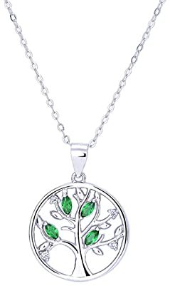 Lebensbaum Kette, Damen Halskette Baum Des Lebens, 925 Sterling Silber Lebensbaum Kette, Lebensbaum Anhänger, Baum des Lebens Kette, Baum des Lebens Halskette, mit Geschenkbox, Schmuck für Frauen