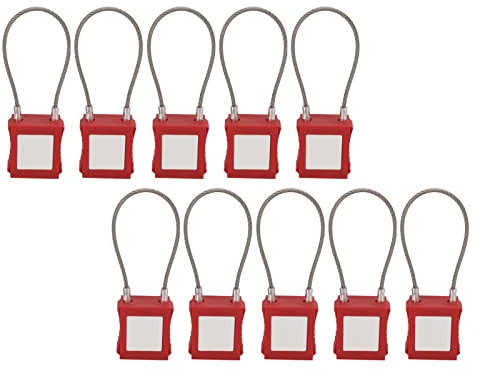 Cadenas à Câble de Consignation Acier Inoxydable Résistant à la Chaleur Cadenas de Consignation électrique Isolation Intérieure avec Clés pour l'entretien de l'appareil