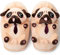 corimori Witizige Plüsch-Hausschuhe Mops Coco für Erwachsene und Kinder | Braun, EU Einheitsgr. 34-44 | Pantoffeln Slipper Schuhe