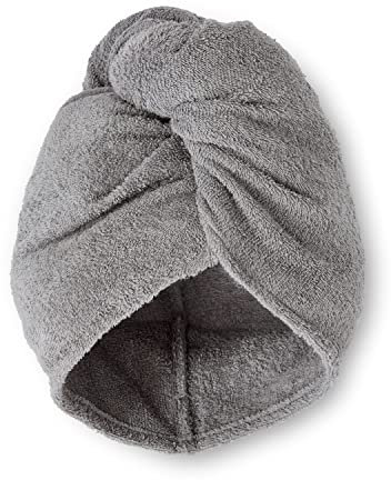 Catherine Lansfield Quick Dry Cotton Turbie Head Towel Grey