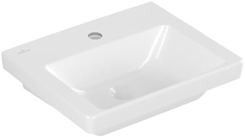 Villeroy & Boch Subway 3.0 Handwaschbecken, 450 x 370 mm, 1 Hahnloch, ohne Überlauf, ungeschliffen, 437046, Farbe: weiß-alpin