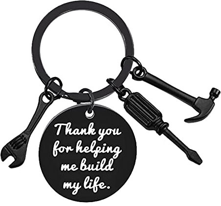 Tonsee Accessoire Schlüsselanhänger Personalisiert Day Keychain You Thank For Helping My Gifts Fathers Build Life for Dad – Gift Me Schlüsselanhänger Witziger Schlüsselanhänger (Black, One Size)