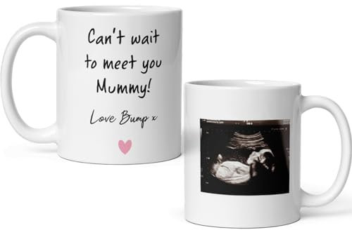 Confidently Quirky - Personalised Mummy Baby Scan White Mug, Mummy To Be Gift, Gift From Bump to Mum, Mum To Be Birthday, Baby Scan Gift