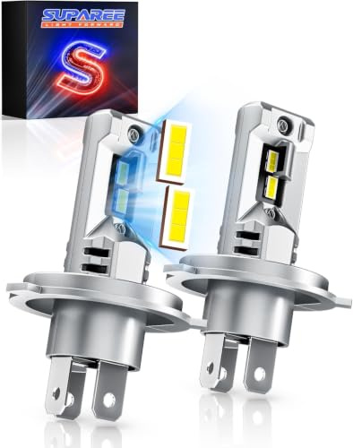 SUPAREE Lampade a LED H4 per Auto Luce bianca Lampadina 12V H4 LED Auto canbus Lampadine 80W alta Luminosità con plug and play IP68 6500K(2 Lampadine) | Lampadina LED H4 9003 HB2 6500K 500% luminosa 1:1 Mini Design Plug n Play, 2 pezzi