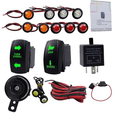 churuso Zuverlässige ATV UTV Blinker Kits Wasserdicht Und Korrosionsbeständig Plug & Play Blinker Kits Schnelle Befestigung Langlebige SXS Blinker Kits Universelles ATV UTV SXS Blinker Set Mit Und