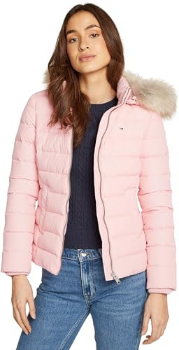 Tommy Jeans Donna Piumino Basic Hooded Down Jacket con Cappuccio, Rosa (Ballet Pink), M