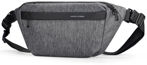 Mark Ryden Große Kapazität Brusttasche Herren, Sling Bag für 11 Zoll Ipad, Wasserdicht Umhängetasche, Alltagsleben Kleiner Rucksack für Reisen, Wandern, Fitness und Radfahren Macht (Grau)