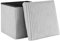 AKA Storage Ottoman, Padded Foldable Bench, Chest with Lid, Holds up to 300 kg, for Bedroom, Hallway, Living Room (Grey Corduroy, 38cm x 38cm x 38cm)