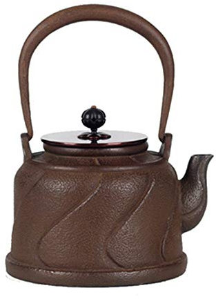 OQHAIR Tetera de Hierro Fundido Tetera de Hierro Fundido Tetera Japonesa de 1300 ml, Estufa de té para el hogar, Teteras con tecnología de desparafinado (Color: Marrón, Tamaño: 1300 ml) (