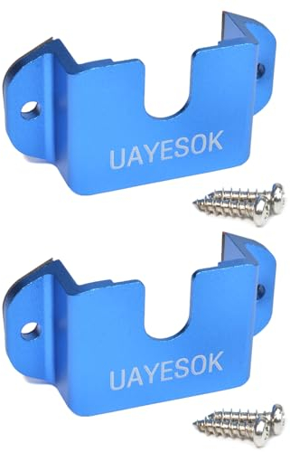 UAYESOK 3-In-1 Car Walkie Talkie Holder, Handheld Radio& Speaker Microphone& Mobile Radio Mic Mount, CB Radio Mic Bracket with 3M Adhesive Back for Baofeng Kenwood Motorola Quansheng (Blue 2 pcs)