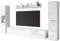 MINIO go for it - Wohnwand Wohnzimmer 4-teilig Toga, Wohnzimmer Möbel Set, 1x TV Lowboard, 2X Hochschrank, 1x Wandboard, Wohnzimmermöbel Komplett, Wohnzimmer Set - Farbe Weiss Matt/Weiss Hochglanz