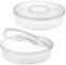BSTKEY 2 Pack Plastic Clear Cake Pizza Storage Boxes, 30cm Round Reusable Food Storage Container with Lid and Handle, Portable Cupcake Dessert Storage Case Box Organizer
