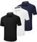 3er Pack Poloshirt Herren Kurzarm Schnelltrocknend Atmungsaktives Polohemd mit Brillenhalter Knopfleiste Golf T-Shirts Hygroskopisch Sports Polo T-Shirt (BKWTNB L)