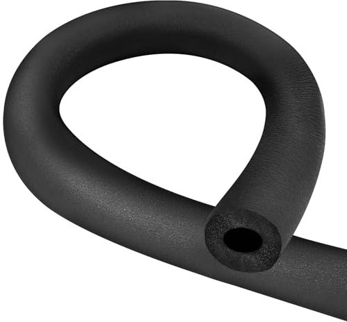 Kajaia Pipe Insulation Lagging Foam Pipe Cover Wrap Roll Black Cladding Hollow Hose Heat Preservation for Exercise Machine Handle Grip Outdoor Winter Protection(15 mm Inner Diameter, 2 Meter Long)