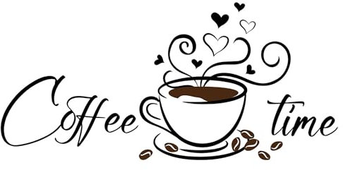 duoyif Wandtattoo Kaffeetasse Kaffee, Wandsticker Kaffeetasse, Wandaufkleber Kaffee Tassen, Coffee Wandsticker Für Küche Esszimmer Büro Cafe Deko Kaffeestube Wandkunst (b)
